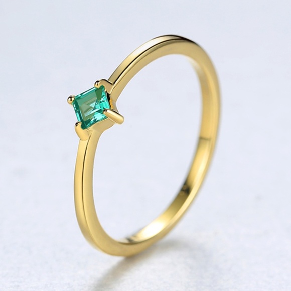 Boutique Jewelry - 18K Gold Plated Emerald Ring
